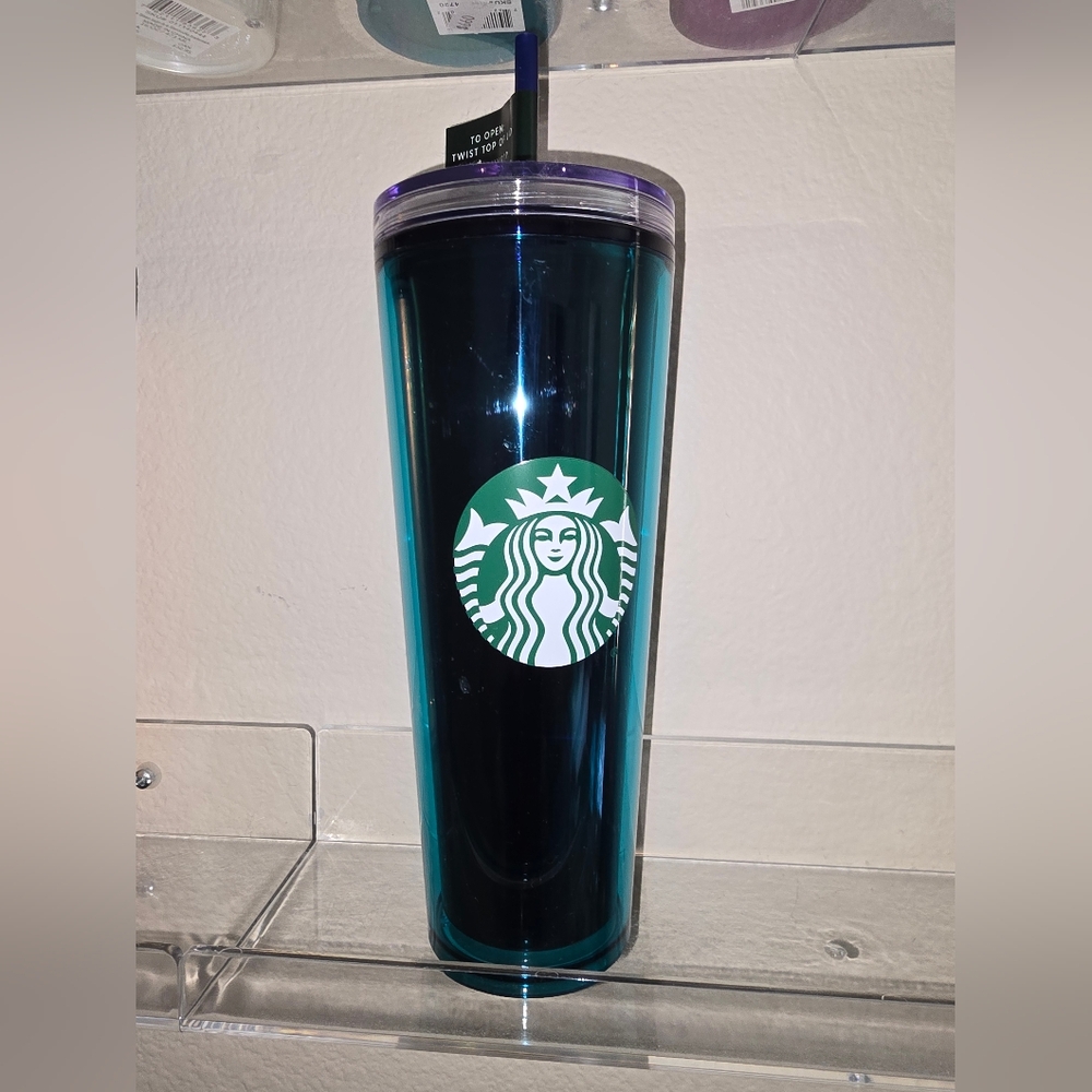 Starbucks Teal Tumbler with Straw
